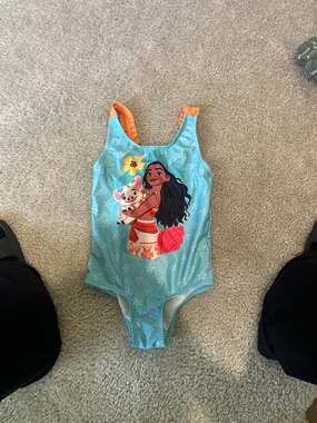 Disney Princess Moana and Pua One-Piece Swimsuit with Ruffle Straps, Size 4T